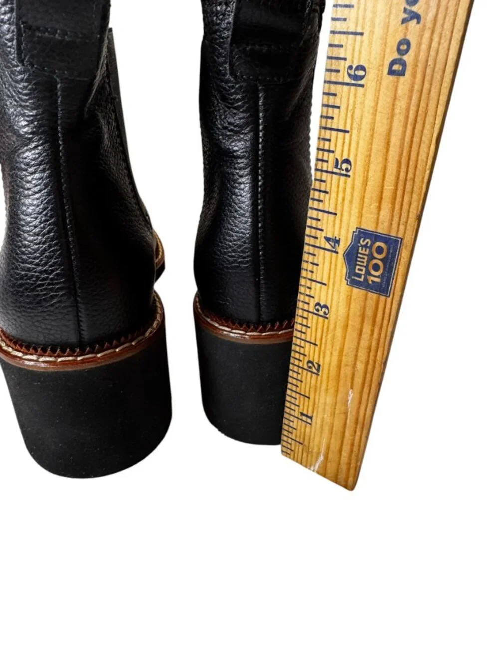NWT Paul Green Leather Platform Chelsea Lug Sole Chunky Heel Boot Black 8